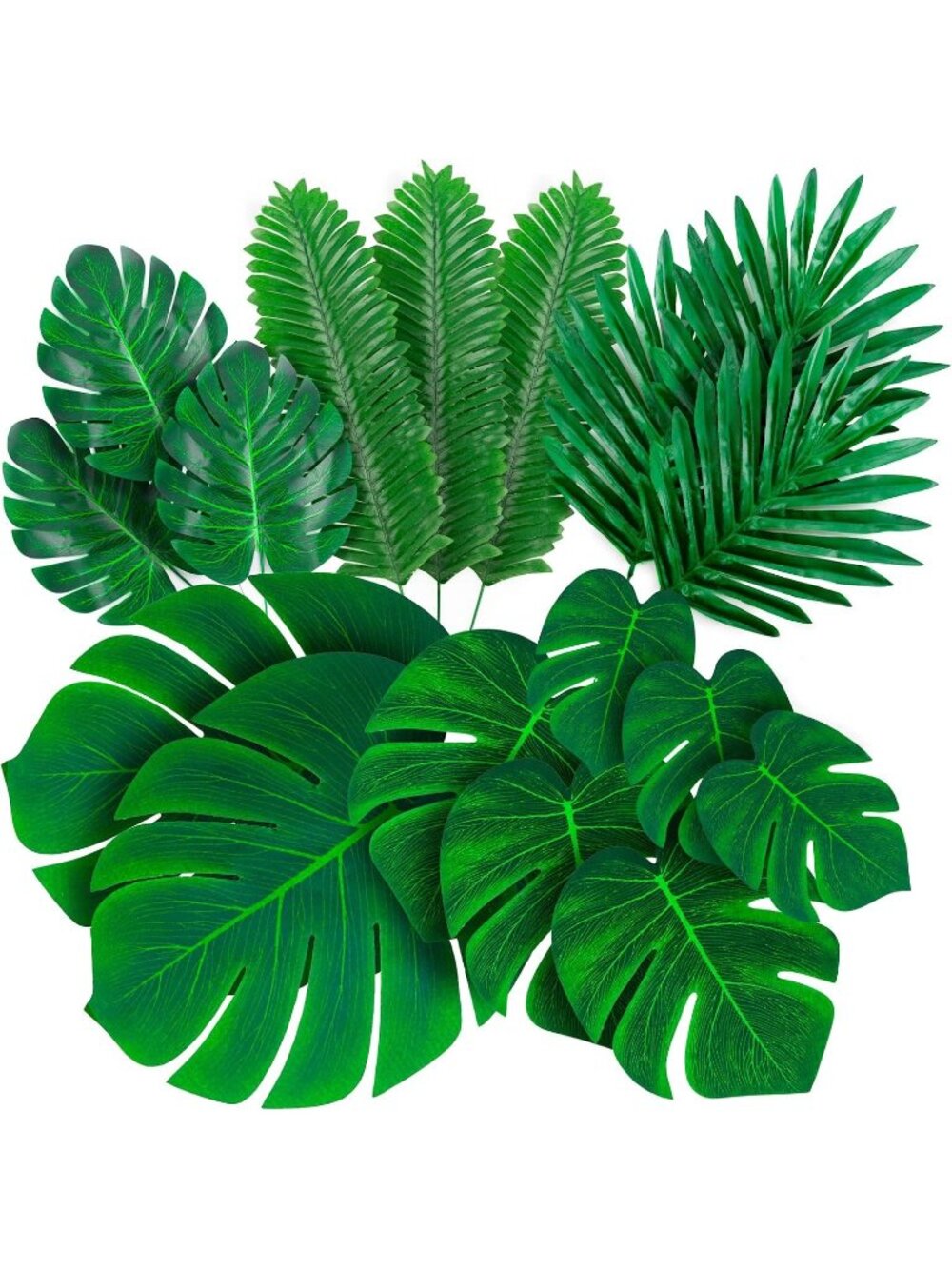 New Palm Leaves Artificial Tropical Monstera-84Pcs 6